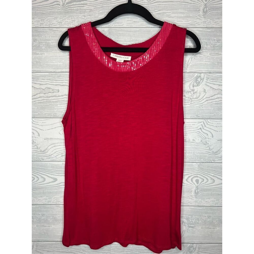 Coldwater Creek tank top with sequin neckline size large